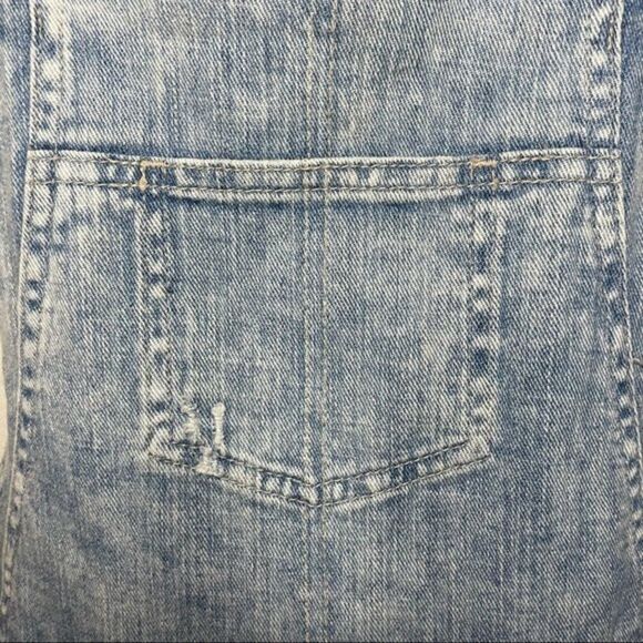 Big Star 1974 Denim Overalls Shorts Distressed Acid Wash Blue Women Size M - Picture 3 of 6